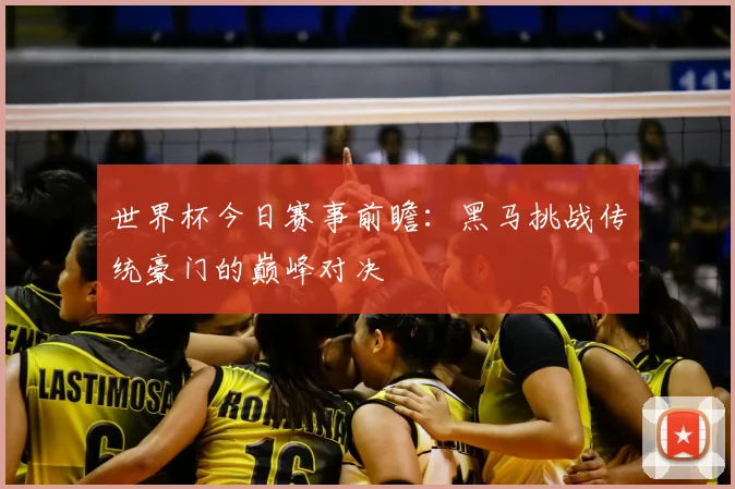 世界杯今日赛事前瞻:黑马挑战传统豪门的巅峰对决